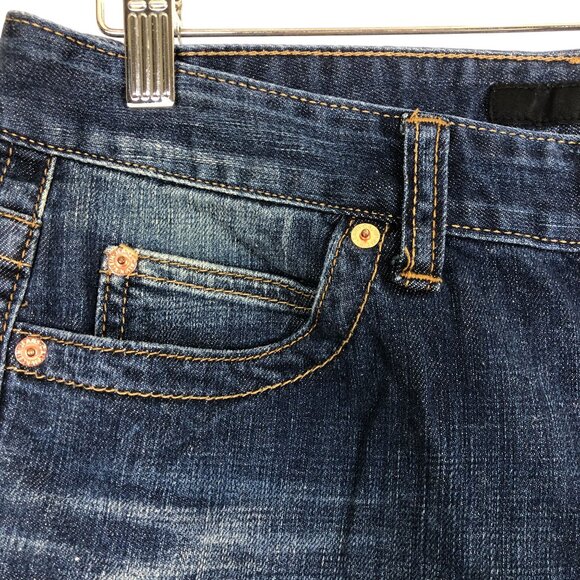 Calvin Klein Womens Denim Bermuda Shorts Size 8 Mid-Rise Casual Blue Stretchy - Picture 4 of 9